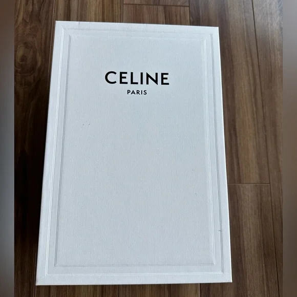 CELINE Sharp Sandal In Kidskin, Patent Calfskin, Elaphe 
color: black, white - Picture 6 of 6